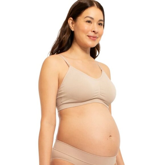 NWT 2PK Destination Maternity SZ XXXL 2 Pk of Women's Nursing Bralettes in Taupe - Picture 1 of 6